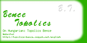 bence topolics business card